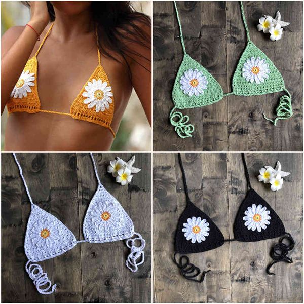 beach fashion ins hand-made pure cotton woven sunflower bikini swimsuit, White;black
beach fashion ins hand-made pure cotton woven sunflower bikini swimsuit, White;black