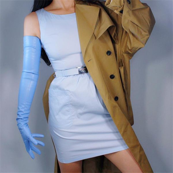 five fingers gloves extra long leather female 70cm faux sheepskin light blue sky women pu, Blue;gray
five fingers gloves extra long leather female 70cm faux sheepskin light blue sky women pu, Blue;gray