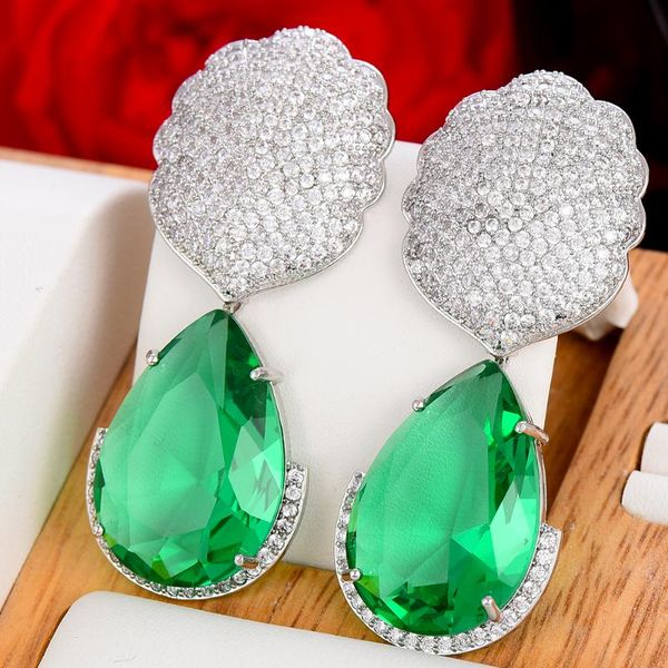 dangle & chandelier godki trendy green flowers drop earring for women wedding cubic zirconia dubai bridal earrings costume jewelry summer pa, Silver
dangle & chandelier godki trendy green flowers drop earring for women wedding cubic zirconia dubai bridal earrings costume jewelry summer pa, Silver