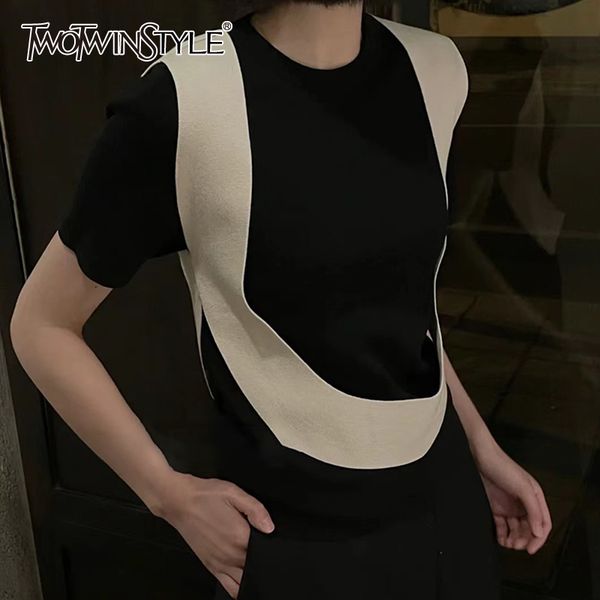 twowinsyle casual hit color shirt for women o neck short sleeve patchwork loose shirts female summer fashion clothing 210524, White
twowinsyle casual hit color shirt for women o neck short sleeve patchwork loose shirts female summer fashion clothing 210524, White