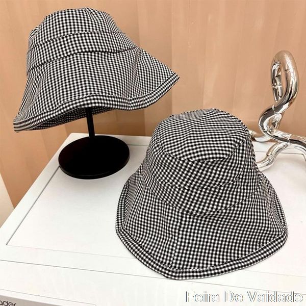 wide brim hats women sun hat designer spring summer black white plaid big eaves sunshade houndstooth fisherman basin cap, Blue;gray
wide brim hats women sun hat designer spring summer black white plaid big eaves sunshade houndstooth fisherman basin cap, Blue;gray