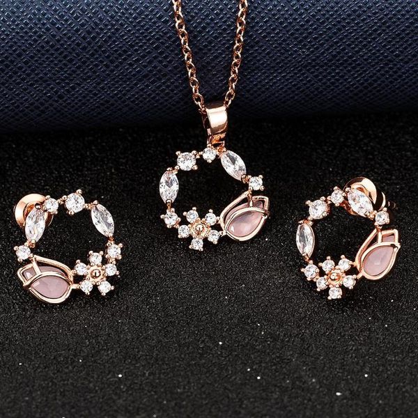 earrings & necklace sweet flowers jewelry set women charm bridal rose gold crystal pendant fashion wedding, Silver
earrings & necklace sweet flowers jewelry set women charm bridal rose gold crystal pendant fashion wedding, Silver