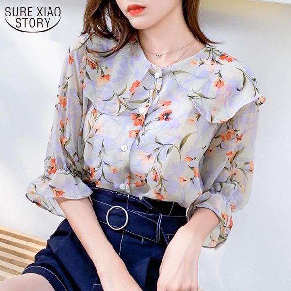 women's blouses & shirts floral print chiffon blouse flare short sleeve vintage women 2021 summer woman's doll collar clothes 100, White
women's blouses & shirts floral print chiffon blouse flare short sleeve vintage women 2021 summer woman's doll collar clothes 100, White