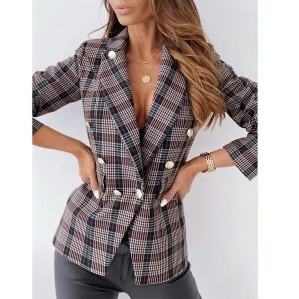 plus size blazers plaid casual jacket women's autumn suit long sleeve slim fit with metal buckle and double breasted suits &, White;black
plus size blazers plaid casual jacket women's autumn suit long sleeve slim fit with metal buckle and double breasted suits &, White;black
