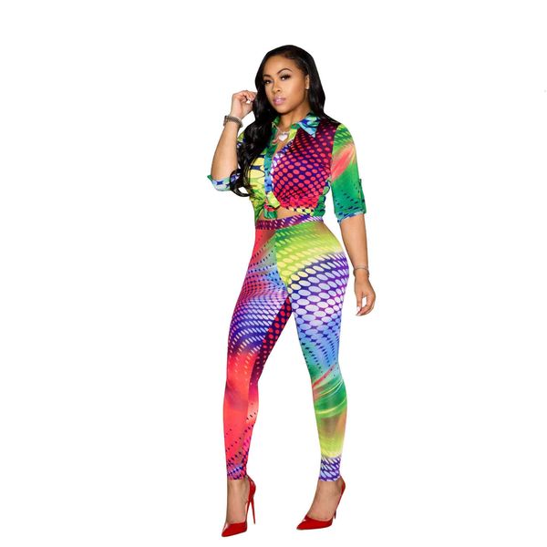 women colorful printing clubwear two piece lady's low cut turn-down collar single-breasted shirt bodycon leggings sets, Gray
women colorful printing clubwear two piece lady's low cut turn-down collar single-breasted shirt bodycon leggings sets, Gray