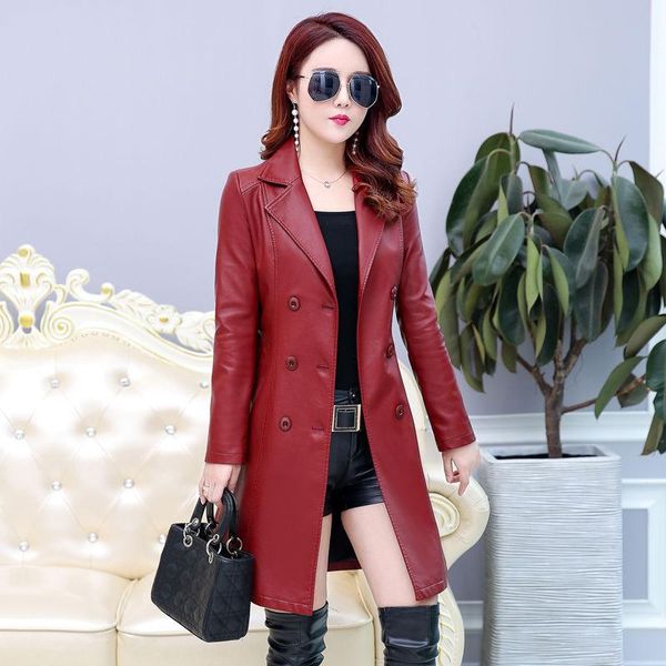 women's leather & faux 2021 spring and autumn genuine clothes women 's mid-length korean style western slim fit wind coat, Black
women's leather & faux 2021 spring and autumn genuine clothes women 's mid-length korean style western slim fit wind coat, Black