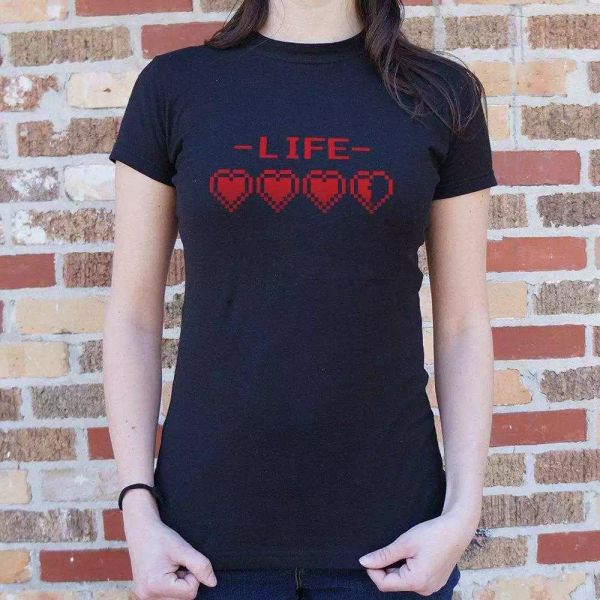 8-bit life hearts t-shirt | women's short sleeve top, White;black
8-bit life hearts t-shirt | women's short sleeve top, White;black