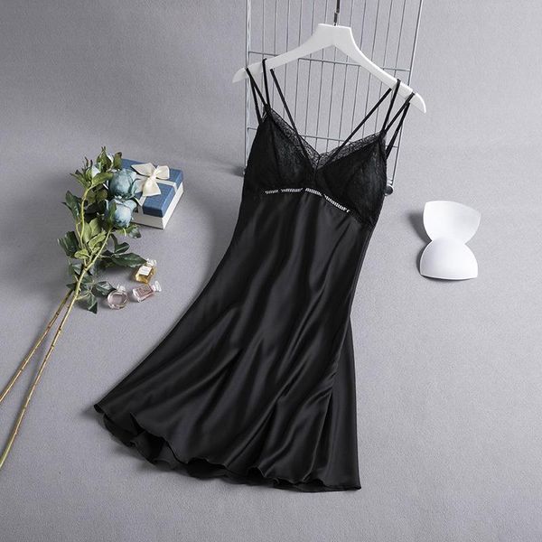 women's sleepwear women suspenders v-neck nightgown lace beauty back solid color lady with chest pad sj004, Black;red
women's sleepwear women suspenders v-neck nightgown lace beauty back solid color lady with chest pad sj004, Black;red