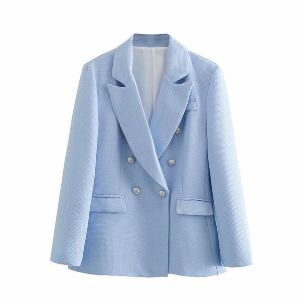 women's suits & blazers puwd vintage women chic double breasted 2021 summer fashion ladies casual solid blue girls long sleeve outwear, White;black
women's suits & blazers puwd vintage women chic double breasted 2021 summer fashion ladies casual solid blue girls long sleeve outwear, White;black