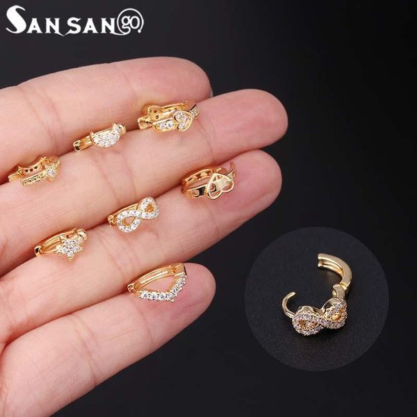 hoop & huggie 1piece cz zircon star moon shape earring for women piercing trendy circle jewelry, Golden;silver
hoop & huggie 1piece cz zircon star moon shape earring for women piercing trendy circle jewelry, Golden;silver