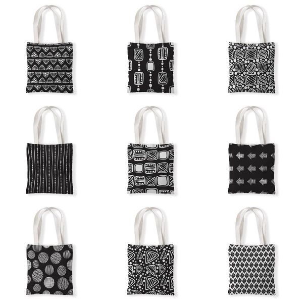 storage bags simple pattern black and white handbags cloth canvas tote bag shopping women girl eco reusable shoulder shopper custom
storage bags simple pattern black and white handbags cloth canvas tote bag shopping women girl eco reusable shoulder shopper custom