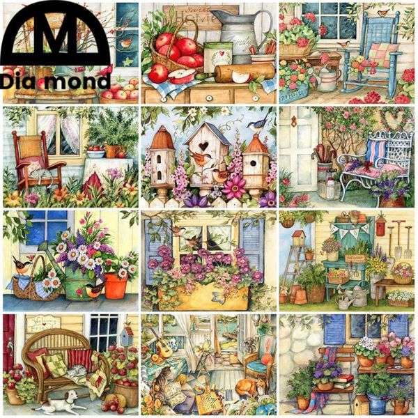diamond painting diy spring garden landscape rhinestone wall art embroidery flower scenery mosaic cross stitch home decorations 
diamond painting diy spring garden landscape rhinestone wall art embroidery flower scenery mosaic cross stitch home decorations