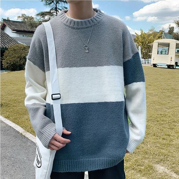 men's sweaters legible autumn winter o neck collar sweater men loose patchwork mens causal knitted pullover man, White;black
men's sweaters legible autumn winter o neck collar sweater men loose patchwork mens causal knitted pullover man, White;black