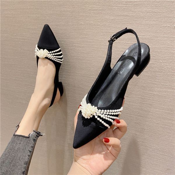 single sandals baotou back empty shoes women's trip strap black small fragrance low heel pearl shallow mouth pointed flat wsd8
single sandals baotou back empty shoes women's trip strap black small fragrance low heel pearl shallow mouth pointed flat wsd8
