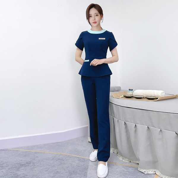 women's two piece pants beauty salon women working uniforms suits summer short sleeve sauna foot bath workwear spa massage navy blue cl, White
women's two piece pants beauty salon women working uniforms suits summer short sleeve sauna foot bath workwear spa massage navy blue cl, White