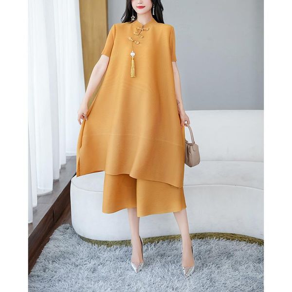 women's two piece pants pant suits for women plus size 45-80kg 2021 summer chinese style vintage solid color loose miyake pleated set, White
women's two piece pants pant suits for women plus size 45-80kg 2021 summer chinese style vintage solid color loose miyake pleated set, White
