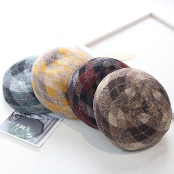 berets winter woman 100% wool rhombus beret knit hat for autumn women boina gift wholesales, Blue;gray
berets winter woman 100% wool rhombus beret knit hat for autumn women boina gift wholesales, Blue;gray