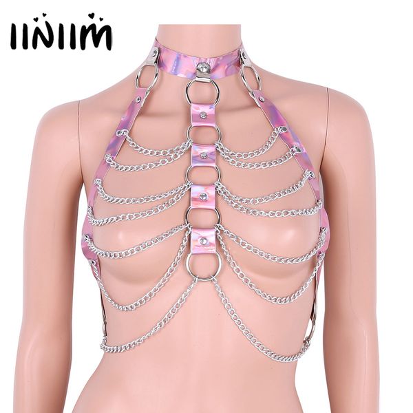 women punk belt halter neck tank body bust harness belt with o-rings chain tassels costumes accessories night clubwear, Silver
women punk belt halter neck tank body bust harness belt with o-rings chain tassels costumes accessories night clubwear, Silver