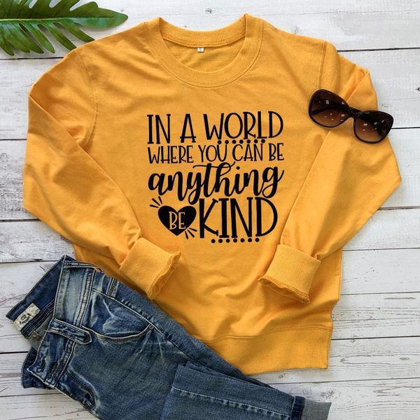 women's hoodies & sweatshirts in a world where you can be anything kind sweatshirt jumper choose pullovers casual women kindness, Black
women's hoodies & sweatshirts in a world where you can be anything kind sweatshirt jumper choose pullovers casual women kindness, Black