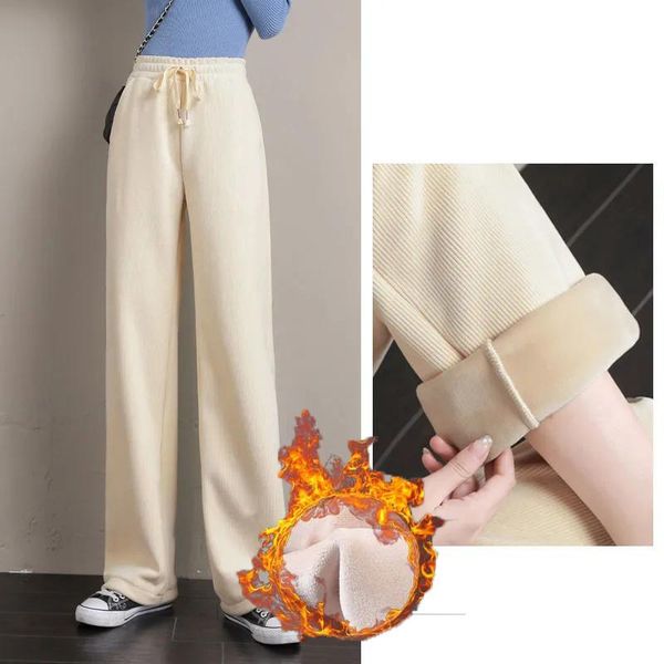 women's pants & capris plus velvet knitted wide leg women 2021 autumn winter thicken high waist stretch elegant slim warm baggy trouser, Black;white
women's pants & capris plus velvet knitted wide leg women 2021 autumn winter thicken high waist stretch elegant slim warm baggy trouser, Black;white