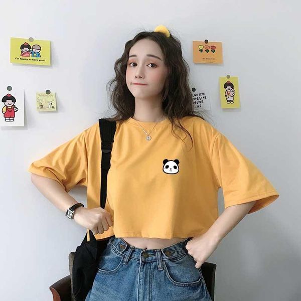 women's t-shirt summer women crop cartoon kawaii little panda pattern printing casual fashion all-match harajuku style streetwear femal, White
women's t-shirt summer women crop cartoon kawaii little panda pattern printing casual fashion all-match harajuku style streetwear femal, White