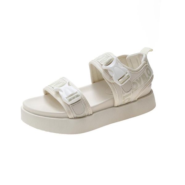 fashion summer women's sandals 2021 casual all-match vamp buckle design trend open toe flat, Black
fashion summer women's sandals 2021 casual all-match vamp buckle design trend open toe flat, Black