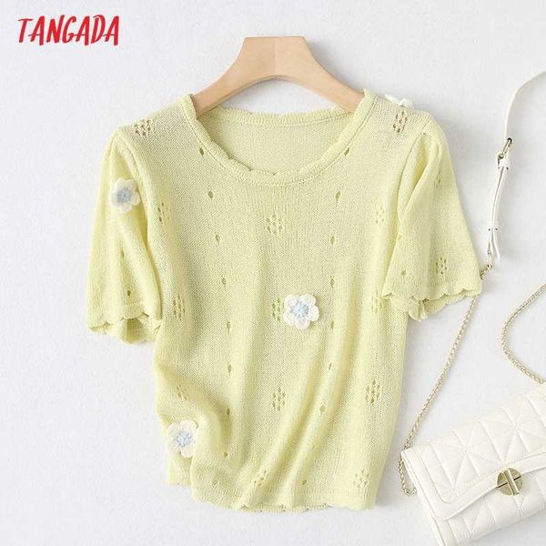 tangada women hollow floral knitted sweater jumper vintage short sleeve female yu52 210609, White;black
tangada women hollow floral knitted sweater jumper vintage short sleeve female yu52 210609, White;black
