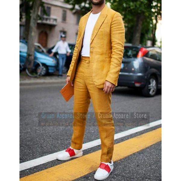 men's suits & blazers custom made gold linen male suit 2 pieces slim fit summer streetwear men blazer formal classic business jacket pa, White;black
men's suits & blazers custom made gold linen male suit 2 pieces slim fit summer streetwear men blazer formal classic business jacket pa, White;black