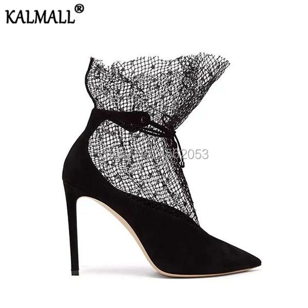 patchwork black white runway shoes high heels point toe pumps mesh lace ankle boots women up talon femme dress
patchwork black white runway shoes high heels point toe pumps mesh lace ankle boots women up talon femme dress