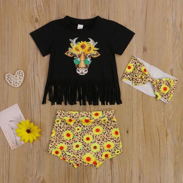 clothing sets toddler baby girl cotton 3pcs clothes cartoon cattle printed short sleeve tassel + daisy leopard shorts headband outfits, White
clothing sets toddler baby girl cotton 3pcs clothes cartoon cattle printed short sleeve tassel + daisy leopard shorts headband outfits, White