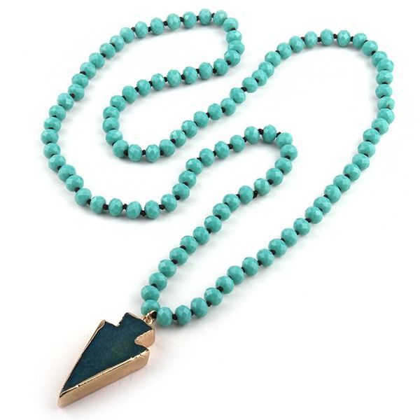 pendant necklaces fashion knotted halsband aqua crystal beads neck arrowhead necklace, Silver
pendant necklaces fashion knotted halsband aqua crystal beads neck arrowhead necklace, Silver