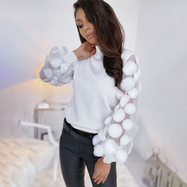 women's blouses & shirts spring lantern long sleeve mesh women polka dot decor see through female fashion solid slim 1 jr2d, White
women's blouses & shirts spring lantern long sleeve mesh women polka dot decor see through female fashion solid slim 1 jr2d, White