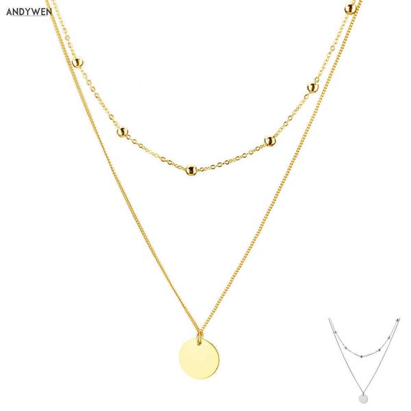 designer necklace 925 sterling silver gold round pendant chain chocker women double simple 2021 fashion luxury jewelry
designer necklace 925 sterling silver gold round pendant chain chocker women double simple 2021 fashion luxury jewelry