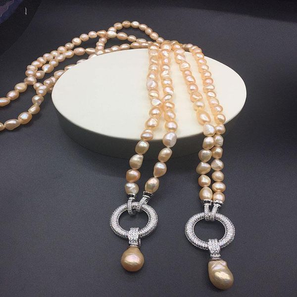 pendant necklaces 100% freshwater pearl long necklace natural pink color baroque sweater jewelry women gifts keshi design, Silver
pendant necklaces 100% freshwater pearl long necklace natural pink color baroque sweater jewelry women gifts keshi design, Silver