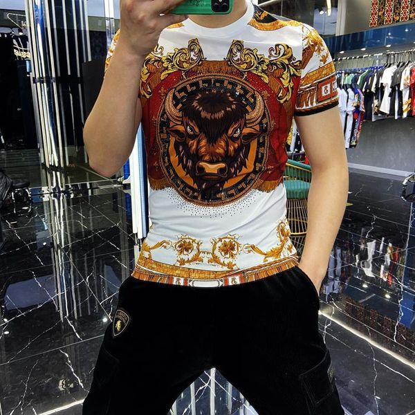 men's t-shirts 2021 summer cow head printed around the neck short sleeve men versatile shirt, White;black
men's t-shirts 2021 summer cow head printed around the neck short sleeve men versatile shirt, White;black