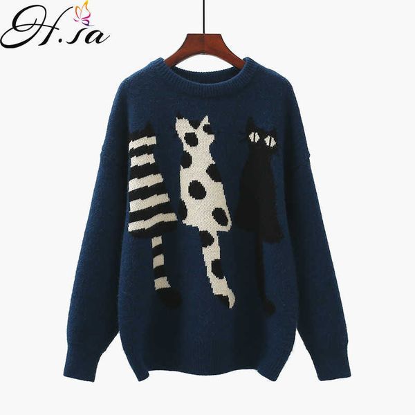 hsa women sweater jumpers vintage knitted pullover sweater women's thickened autumn winter korean chic pullover sweater 210716, White;black
hsa women sweater jumpers vintage knitted pullover sweater women's thickened autumn winter korean chic pullover sweater 210716, White;black