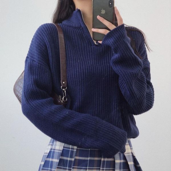 Women's Sweaters Europe Winter Autumn Women 1/4 Zip Front Chunky Knit Jumper Casual Top Sweater Girl Lady 7PNG IMQA, White;black
Women's Sweaters Europe Winter Autumn Women 1/4 Zip Front Chunky Knit Jumper Casual Top Sweater Girl Lady 7PNG IMQA, White;black