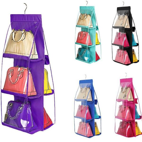 storage boxes & bins 6 pocket hanging handbag organizer for wardrobe closet transparent bag door wall clear sundry shoe with hanger pouch
storage boxes & bins 6 pocket hanging handbag organizer for wardrobe closet transparent bag door wall clear sundry shoe with hanger pouch