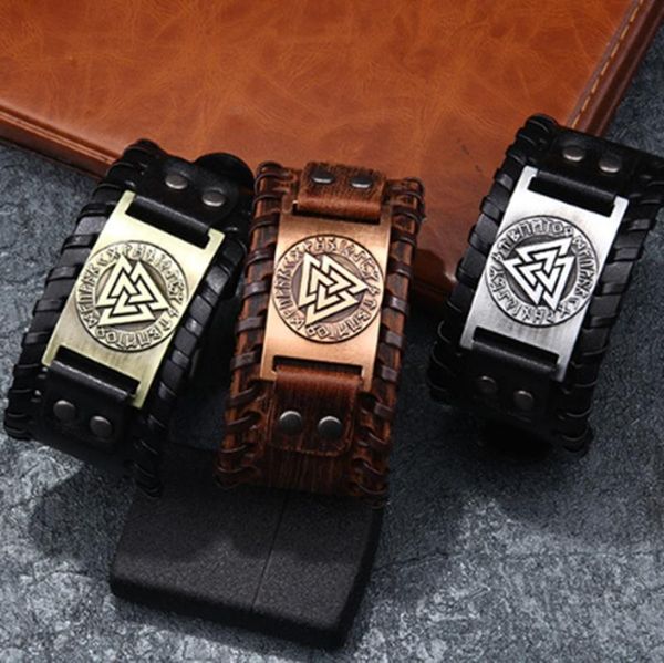 bangle viking bracelet nordic triangle symbol retro men's charm leather fashion trend jewelry gift, Black
bangle viking bracelet nordic triangle symbol retro men's charm leather fashion trend jewelry gift, Black
