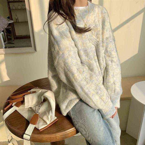 thickened autumn and winter new korean knitted loose gentle sweet wind pullover foreign style lazy sweater female sweater y1110, White;black
thickened autumn and winter new korean knitted loose gentle sweet wind pullover foreign style lazy sweater female sweater y1110, White;black