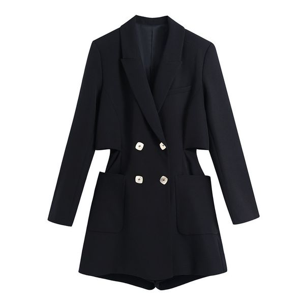 solid elegant black female work romper casual suit collar streetwear playsuit office ladies short overalls 210430, Black;white
solid elegant black female work romper casual suit collar streetwear playsuit office ladies short overalls 210430, Black;white