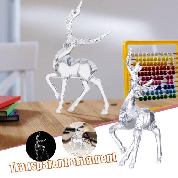 deer crystal elk figurines clear animal shaped miniatures transparent sculpture ornaments office deskdecoration gifts #t1p decorative ob