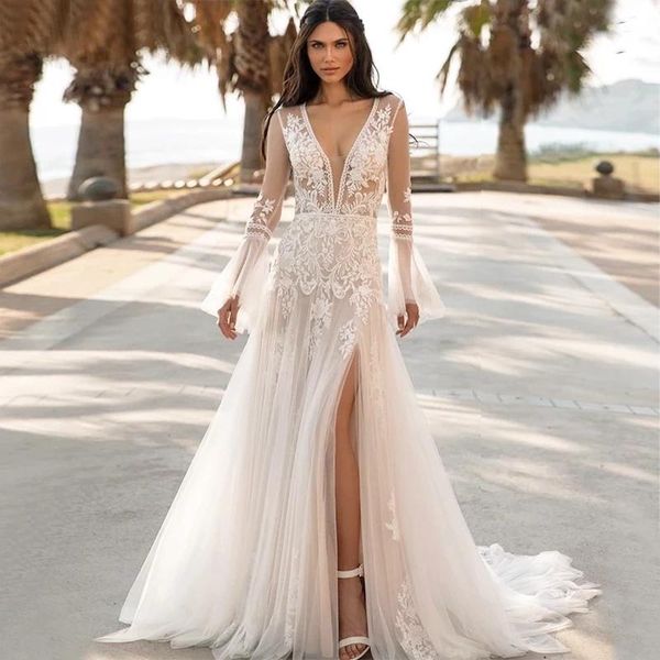 other wedding dresses chuyu 2021 boho lace long a-line dress side slit flare sleeves appliqued vestido de novia formal occasion high quality, White
other wedding dresses chuyu 2021 boho lace long a-line dress side slit flare sleeves appliqued vestido de novia formal occasion high quality, White