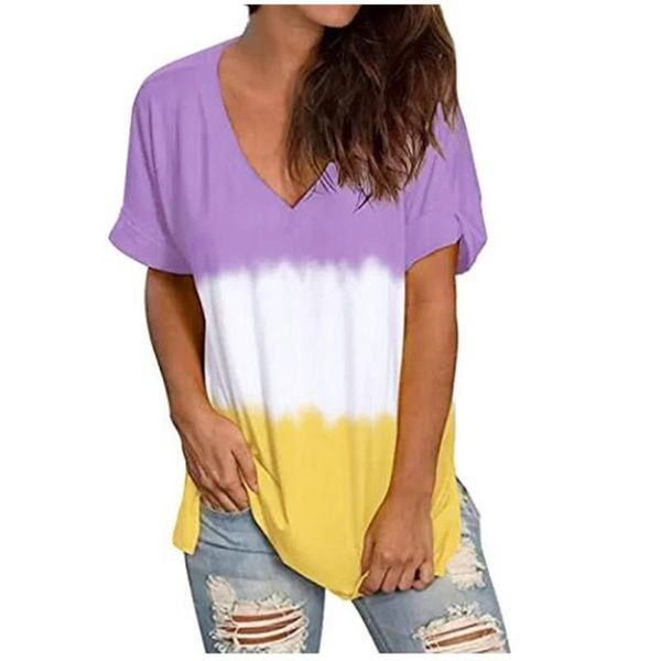lady gradient print shirt and 2021 summer fashion v neck pullover clothes short sleeves vetement femme women's blouses & shirts, White
lady gradient print shirt and 2021 summer fashion v neck pullover clothes short sleeves vetement femme women's blouses & shirts, White