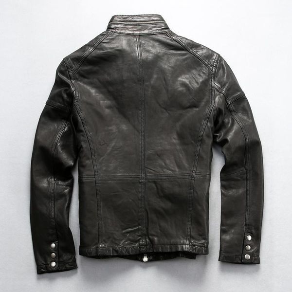 collar 2021 stand genuine leather jacket men slim fit sheepskin with pockets militaly style coat male men's & faux, Black
collar 2021 stand genuine leather jacket men slim fit sheepskin with pockets militaly style coat male men's & faux, Black