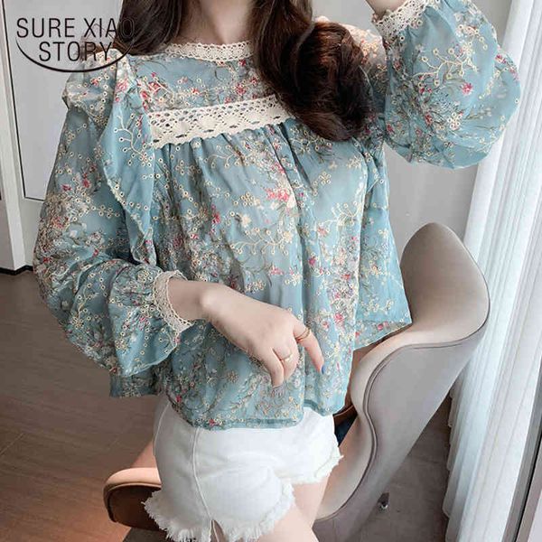 plus size chiffon printing female shirts embroidery floral blouse lace vintage long sleeve o neck women 13103 210415, White
plus size chiffon printing female shirts embroidery floral blouse lace vintage long sleeve o neck women 13103 210415, White