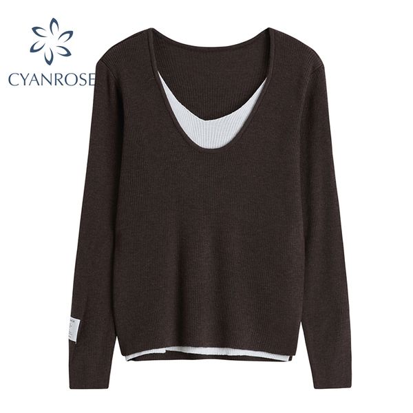 knitted t shirt women spliced regular for ladies casual loose long sleeve v neck korean spring tide basic tees female 210417, White
knitted t shirt women spliced regular for ladies casual loose long sleeve v neck korean spring tide basic tees female 210417, White