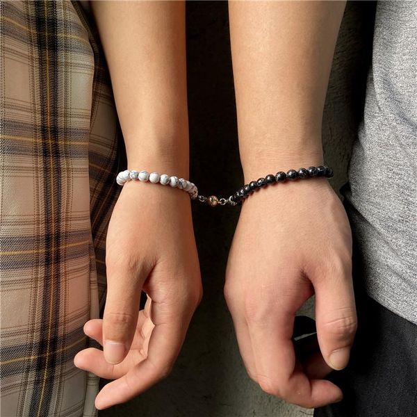 beaded, strands 2pcs/set magnet couple bracelets natural stone beads bracelet for lover distance jewelry yoga friendship women men gift, Black
beaded, strands 2pcs/set magnet couple bracelets natural stone beads bracelet for lover distance jewelry yoga friendship women men gift, Black