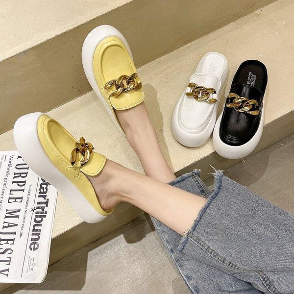 slippers tilocow summer women wrop toe chain mules genuine leather for ladies outside flat with slides platform shoes woman, Black
slippers tilocow summer women wrop toe chain mules genuine leather for ladies outside flat with slides platform shoes woman, Black