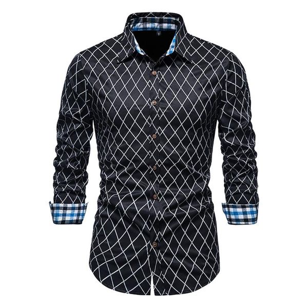 men's casual shirts feitong fashion autumn winter plaid long-sleeved business shirt grid black for men social camisas, White;black
men's casual shirts feitong fashion autumn winter plaid long-sleeved business shirt grid black for men social camisas, White;black